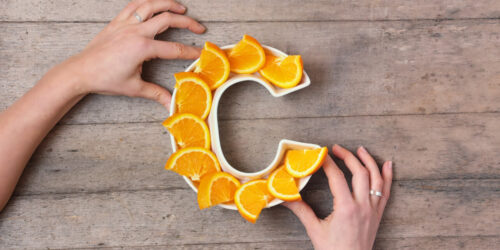 Vitamin-C Shaped Bowl with Orange Slices